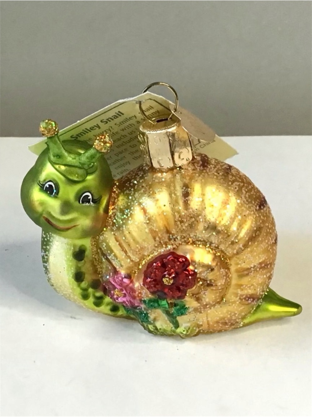 Old World Christmas Smiley Snail Blown Glass Ornament OWC 2021 New Excellent